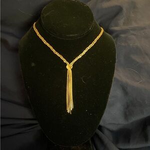 Child’s Vintage 13” Emerald Leaf 14KT Gold Filled Necklace